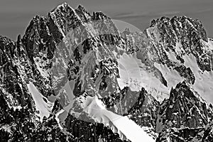 Mountains of Chamonix Aiguille Verte Les Droites