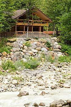 In the mountains of Chechnya in the spring.