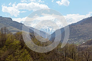 In the mountains of Chechnya in the spring.