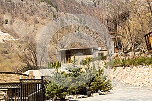 In the mountains of Chechnya in the spring.