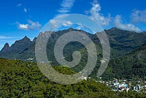 Mountains and city. Beauty of the mountains.