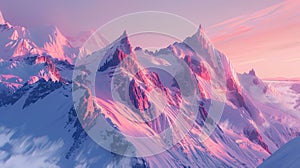 mountains, clean lines, cinematic desktop wallpaper, bright colours and deep blacks photo