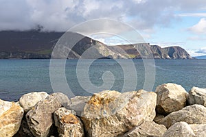 Mountains in Cliffs seen from Keel beach