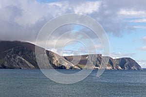 Mountains in Cliffs seen from Keel beach