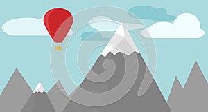 mountains and clouds