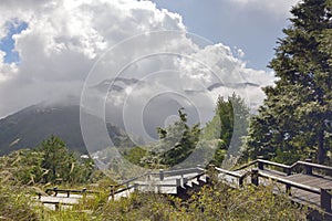 Mountains and clouds
