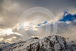 Mountains Clouds and sky