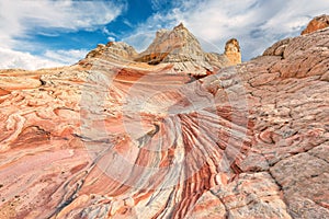 Mountains from colored sandstone, White Pocket area of Vermilion Cliffs National Monument