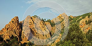 mountains of Corsica in the area called Calanques of Piana