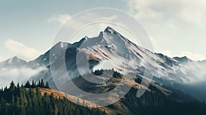 Soothing 8k Mountain Landscape With Serene Clouds photo