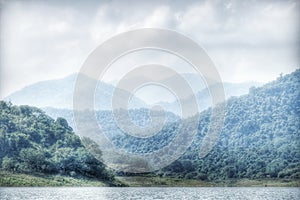 mountains at Dam reservoir