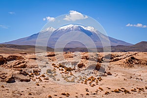 Mountains and desert landscape in sud lipez, Bolivia