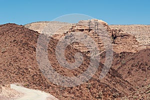 Mountains, dirt road, desert, landscape, climate change, Dana Biosphere Reserve, Jordan, Middle East