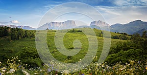 Mountains (Eastern and Western Acheshbok) under a blue sky with