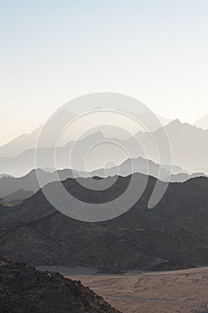 Mountains in Egypt. Mountain landscape. Mountains in the desert. Shadows from the mountains