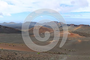 Mountains of fire, Montanas del Fuego, Timanfaya National Park in Lanzarote Island, Spain