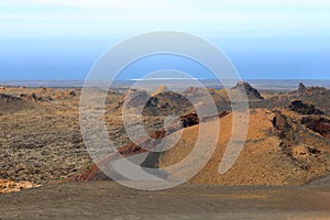 Mountains of fire, Montanas del Fuego, Timanfaya National Park in Lanzarote Island, Spain