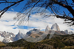 Mountains Fitz Roy and Cerro Torre