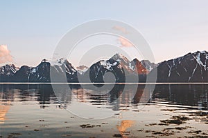 Mountains and fjord landscape in northern Norway