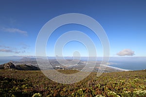 Mountains and fynbos with a distant view