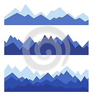 Mountains in geometric style. Polygonal banners.