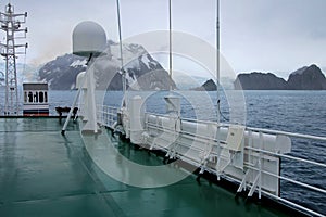 Mountains and glaciar, view from cruise ship, Antarctica