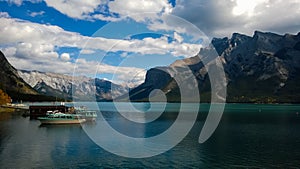 Mountains and glacier lake lake minnie wanka