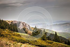 Mountains, hills and meadows on Kopaonik mountain in Serbia