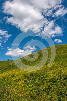 Mountains hills sky clouds