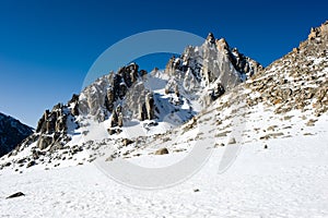 Mountains of Himalayas, young beautiful high mountains of Tibet