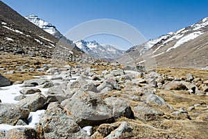 Mountains of Himalayas, young beautiful high mountains of Tibet