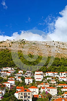 Mountains and houses of Dubrovnik, Croatia