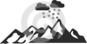 Mountains icon, Hill icon, Enormity black vectors icon.