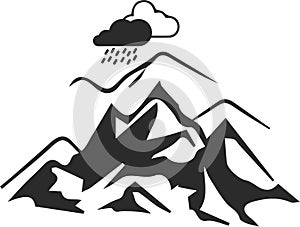 Mountains icon, Hill icon, Enormity black vectors icon.