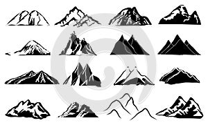 Mountains icons set