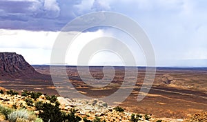 Mountains and isolated summer rain scenic view, Marble Canyon Hwy 89