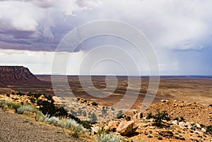 Mountains and isolated summer rain scenic view, Marble Canyon Hwy 89