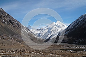 Mountains at Khunjerab pass at china-pakistan border in Northern