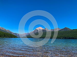 Mountains and Kintla Lake in Glacier National Park