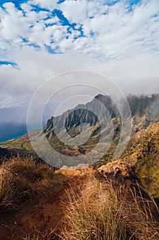 Mountains in the KokeÊ»e State Park in Hawaii
