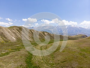 Mountains in Kyrgyzstan The Pass the Country Opens Out to the Ferghana Valley