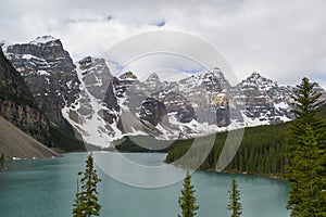 Mountains and lake in Alberta, Canada