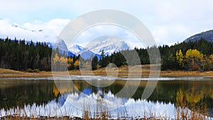 Mountains and Lake at Bowman Valley Provincial Park, Canada