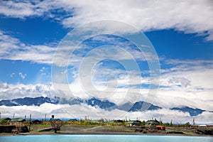 Mountains and lake in Kazakhstan