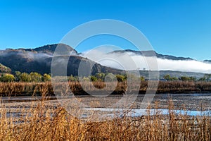 Mountains and lakes in the grasslands of Inner Mongolia