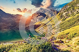 Mountains landcape at sunset. Tatra mountains