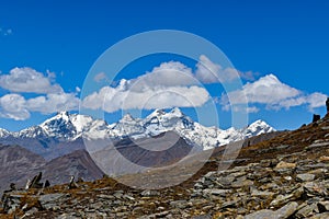 Mountains landscape in Dhauladhar Range in Himachal Pradesh, India