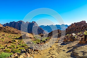 Mountains landscape near of Moses mountain, Sinai Egypt