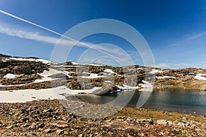 Mountains landscape. Norwegian scenic route Aurlandsfjellet