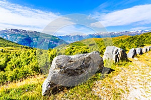 Mountains landscape. Norwegian scenic route Aurlandsfjellet